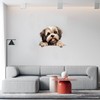 Peeking Lhasa Apso Wall Art Stickers Custom Abstract Pet Puppy