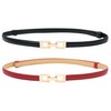 LXOrdora Women PU Leather Belt Skinny Thin Waist Belts for