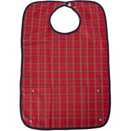 Homecraft Everyday Bib, Waterproof Adult Bib, Clothing Protector from Spills and Stains, Mealtime Bib Protector, Dinning Aid Apron, Washable, Large, Red, (Eligible for VAT relief in the UK)