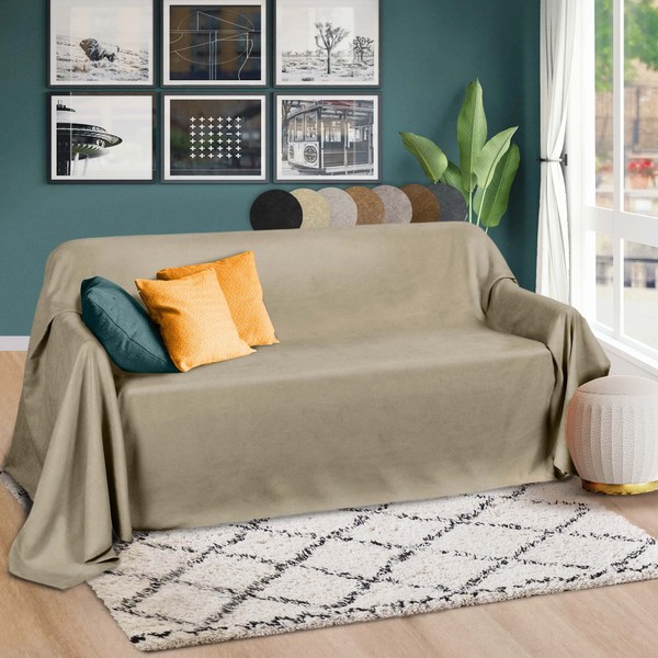 Beautissu Romantica Blanket 210 cm x 280 cm in Suede-Look ALS Sofa-Cover Bedspread Plaid in Different Colours, 210x280 cm