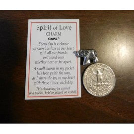 NEW GANZ SILVER SPIRIT OF LOVE ELEPHANT POCKET CHARM