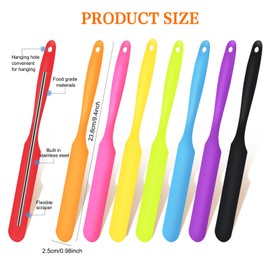 8 espátulas para tarros, rascador de silicona con mango largo, esparcidor de mermelada para tartas, crema y mantequilla, espátula de silicona pequeña, para cocina, para licuadora, bastones de cera