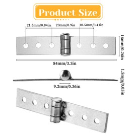 Pack of 4 Stainless Steel Hinges, Foldable, Metal Hinges, Door Hinges, Small Hinges for Crafts, Stainless Steel Folding Hinges for Folding Table, Cabinet, Wardrobe, Wooden Box, Furniture