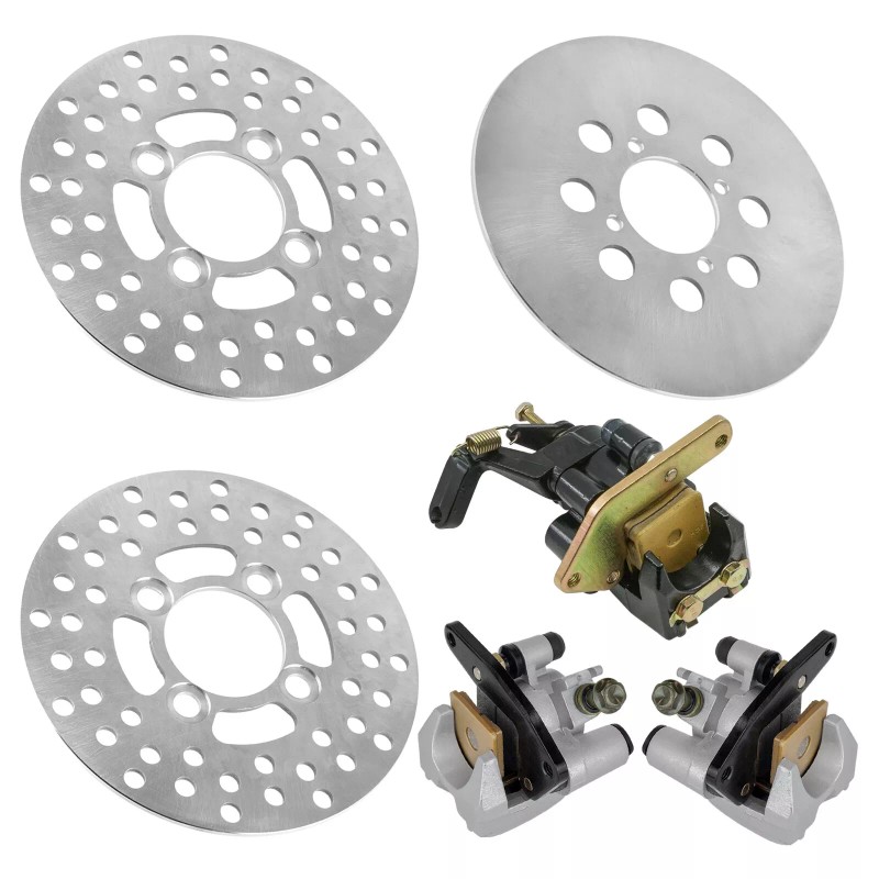 Caltric Front and Rear Brake Discs w/ Calipers Fits Yamaha
