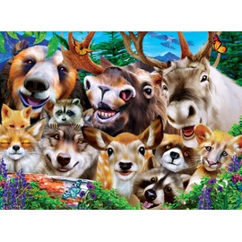 Masterpieces 200 Piece Jigsaw Puzzle for Kids - #Selfies Woodland Wackiness - 14"x19"