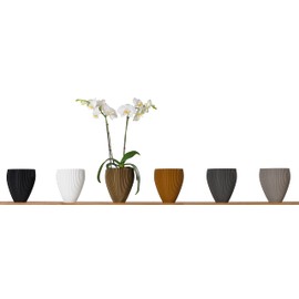 3D Vase Giulia Standard Orchid Pot, Planter, Herb Pot, Sustainable, Waterproof (Light Grey)