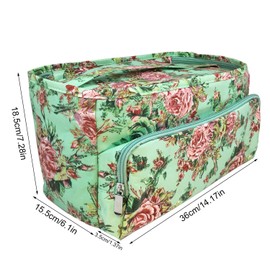 Weabetfu Knitting Bag Large Size,Yarn Storage Organizer Tote Bag Holder Case Cuboid with Zipper Closure and Pocket for Knitting Needles Crochet Hooks Project Accessories,Easy to Carry(Up to 14 Inch)