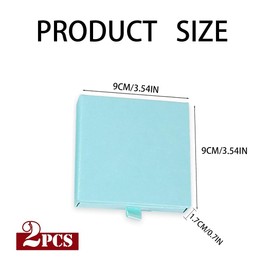 2Pcs Jewelry Gift Box,Bracelet Gift Boxes, Ring Necklace Earring Kraft Organizer Box,Square Small Gift Box for Valentine's Day Christmas Birthday Jewellery Gift (Blue)