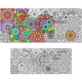 PHOGARY Giant Coloring Poster Large Wall Coloring Tablecloth Mandala Coloring Poster Jumbo Coloring Flower Posters for Wall Decoration Bedroom Living Room Classroom Decor DIY Painting Crafts