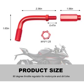 Wevdn 90 Degree Throttle Cable Adjuster, Aluminum Alloy 90° Bendy Clutch Cable Adjuster Throttle Regulator, Universal Accelerator Adjuster Bendy Cable Guide Motorcycle Dirt Bike (Red)