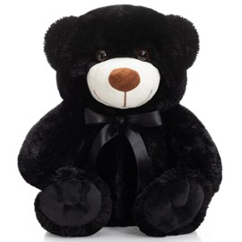 WENMOTDY Super Color Teddy Bear Stuffed Animals Plush Toy for Children Girlfriend Family Black 14 inch