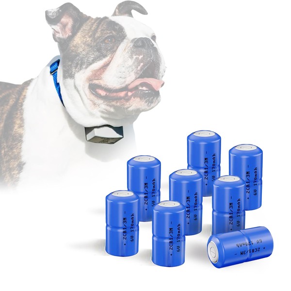 8-Pack 6V 2CR1/3N Dog Collar Receiver Replacement Battery for Pet
