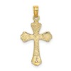 Jewelry Affairs 14K Real Yellow Gold Engraved Cross Charm Pendant