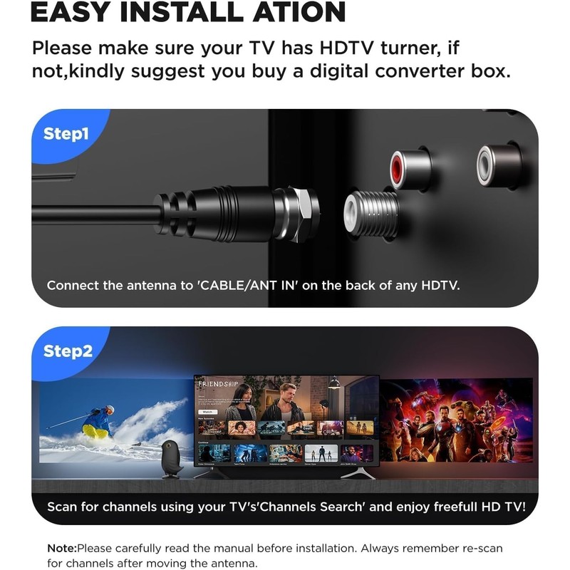 FESAS Exceptional Indoor TV Antenna, More Than 800+ Mile Range,