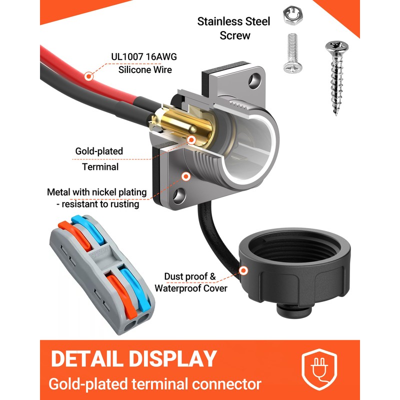 Waterproof RV Wall Pass Through Kit for Starlink Mini, Aluminum