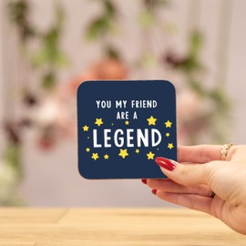 Manta Makes Best friend gifts - friendship wooden coaster for a special friend, best friend birthday gifts, bestie work friend gift, 21st 30th 40th 50th birthday gifts for women (Legend friend)