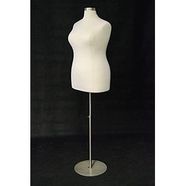 (JF-F18/20) ROXYDISPLAY Display Female Body Form, Jersey Form with Base+Cap, Solid Foam. (JF-F18/20W+BS-04)