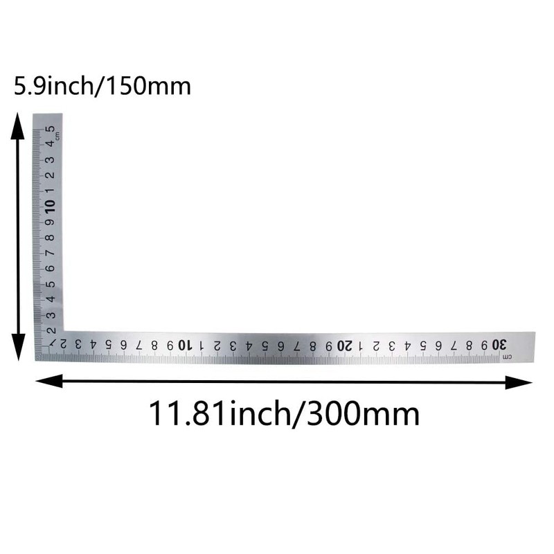 Utoolmart Right Angle Ruler, Framing Square Ruler, 150 x 300mm