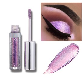 Weixinbuy 12 Colors Liquid Eyeshadow Glitter Metallic Eyeshadow Shining Shimmer Glitter Highly Pigmented Liquid Eyeliner Waterproof Long Lasting(110#Unicorn Hype)