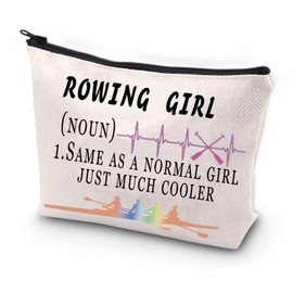JYTAPP Rowing Cosmetic Bag Rowing Girl Like a Normal Girl But Cooler Makeup Bag Rowing Makeup Zipper Pouch Bag For Women Girls Rowing Competitions Lady Gifts
