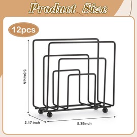 Yiyiring 12 Pcs Napkin Holders for Table, Black Standing Metal Cocktail Paper Napkins Holders Dispenser for Kitchen Dining Countertops Indoor & Outdoor Picnic Bar Use