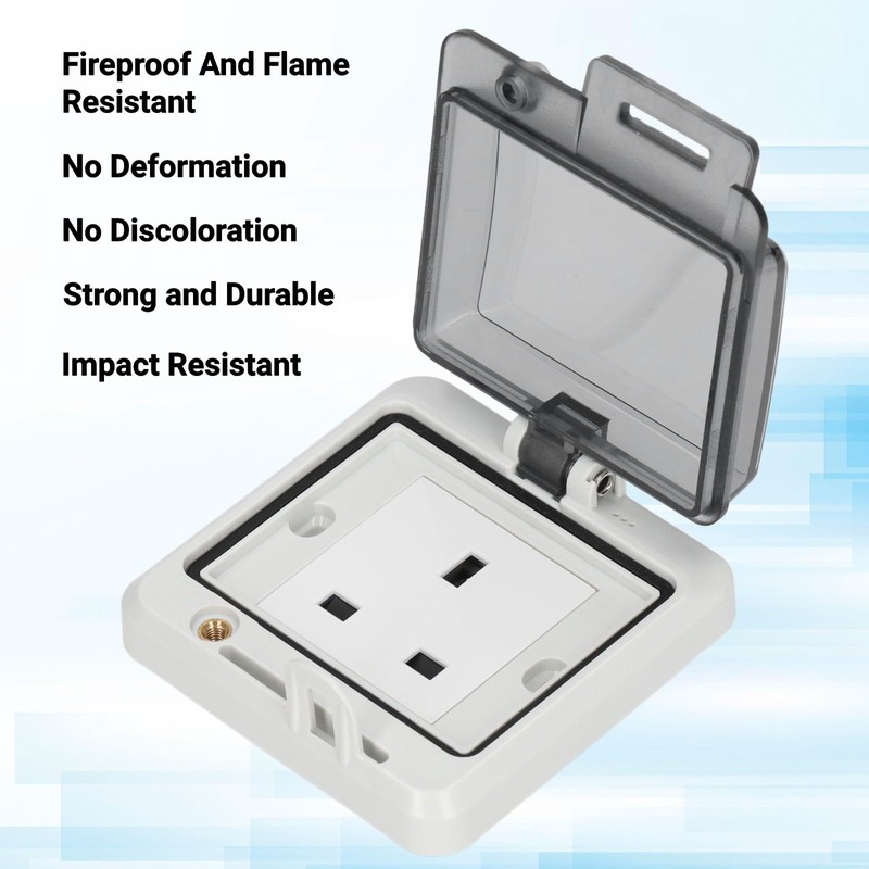 3 Hole Socket IP66 Waterproof UK Standard Socket Electrical Socket