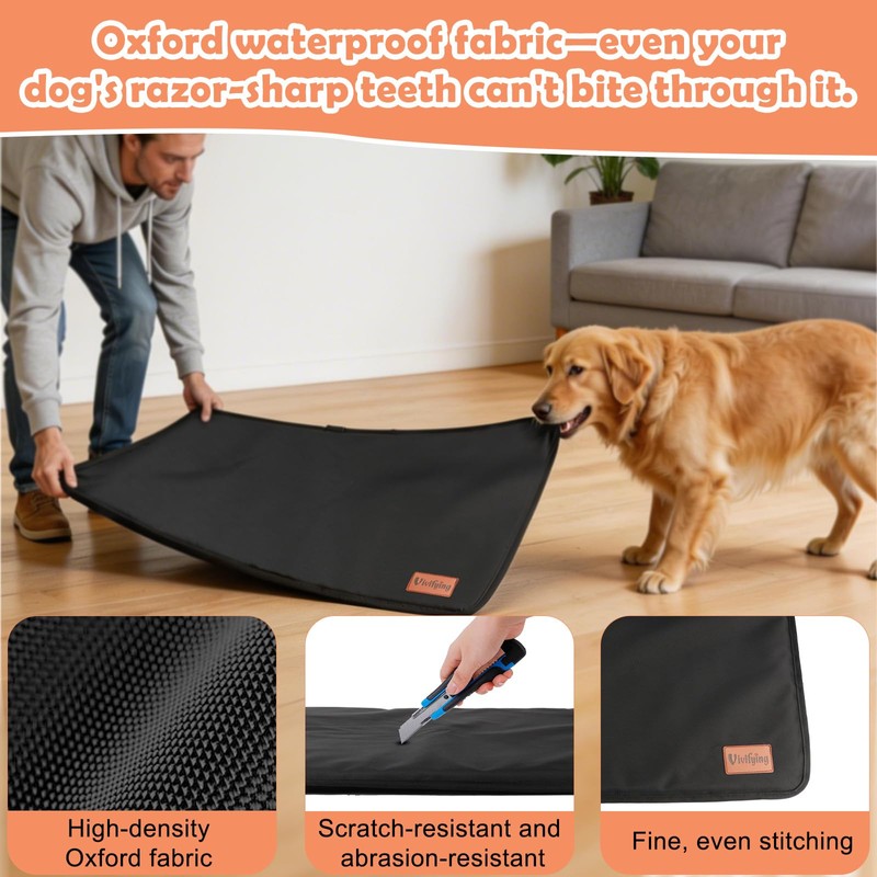 Vivifying Chew Proof Dog Bed for Aggressive Chewers, Waterproof Crate