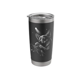 Corgi Playing Trumpet Jazz Music Dog Lover Stainless Steel Insulated Tumbler