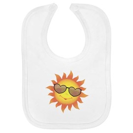 Azeeda 'Happy Sun With Sunglasses' Soft Cotton Baby Bib (BI00064457)