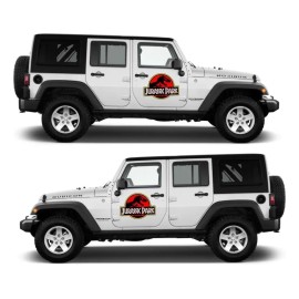 Par Stickers Jurassic Park A Color Para Camioneta Auto Suv