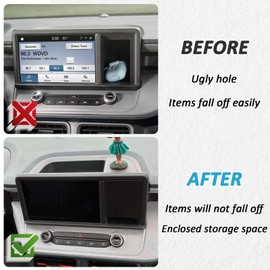 TOPINSTALL Hidden Screen Drawer Organizer Compatible with 2022-2024 Ford Maverick Accessories, Multimedia Display Right Side Panel Storage Box Truck Dash Cubby Insert ABS Plastic