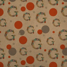 GRAPHICS & MORE Letter G Floral Monogram Initial Premium Kraft Gift Wrap Wrapping Paper Roll