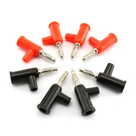 RLECS 8pcs Stackable Solderless Banana Plugs 4MM (4pcs Red + 4pcs Black)