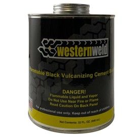 2 Pack of Western Weld Black Tire Repair Vulcanizing Cement Brush Top Can 1 QT.