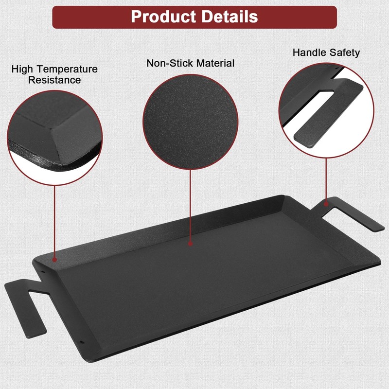 Carbon Steel Griddle - Professional Cookware Griddle Pan for Induction,