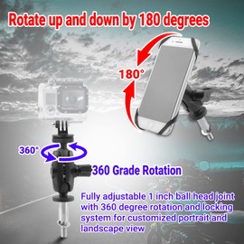 GUAIMI Motorcycle Phone Mount Action Cam Holder for Kawasaki Ninja650 2017-2020 Ninja1000 2011-2020 GTR1400 2006-2020 Ninja H2SX 2018-2020 Z1000SX 2011-2020