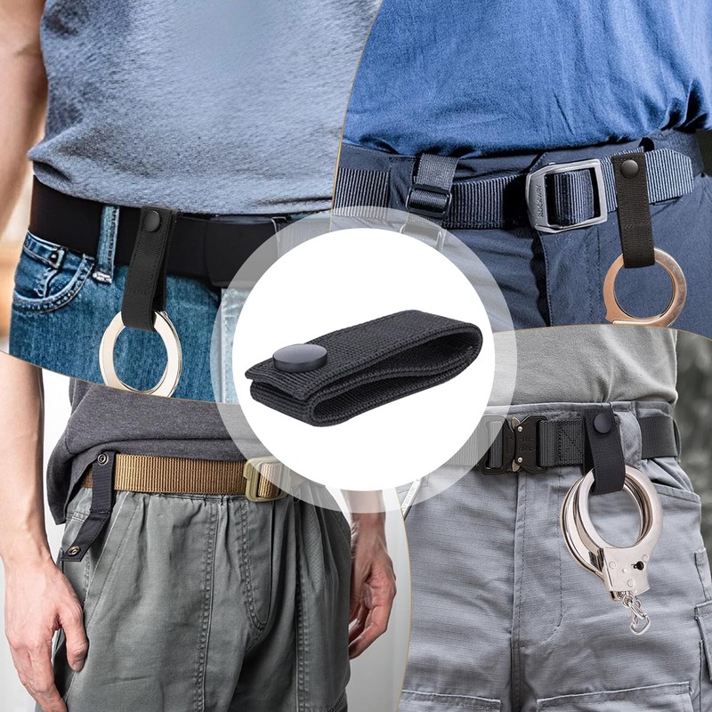 Nouiseuns Handcuff Strap Holder for Duty Belt, Nylon Belt Keepers