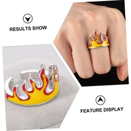 Gadpiparty Flame Ring 3pcs Finger Ring Fashion Jewelry for Women Opening Rings Open Toe Rings Gold Thumb Ring Body Decorative Rings Metal (iron) Gold Ring Student Vintage