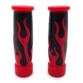NBX-(4093) FIRE Gel Style Grips RED ATV Quad Compatible with for Kawasaki Polaris SEADOO WATERCRAFT BOMBARDIER Jet SKI Foreman Recon Rincon Brute Force Prairie for Yamaha ATV (7/8" Both Side)