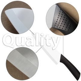 Rynal Ceramic Knife - 7 inch Chef's Santoku Knife - Sharp Ceramic Kitchen Knife with Sheath Cover