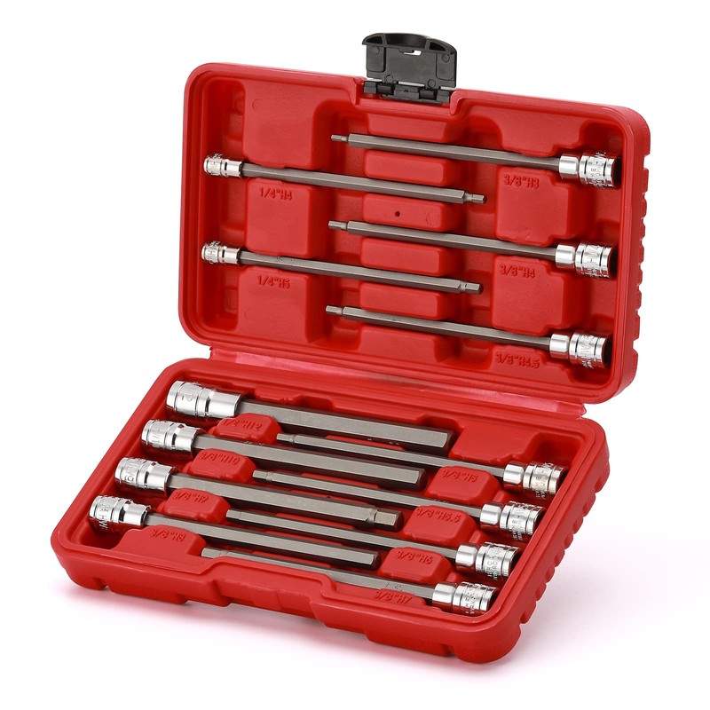 EMENTOL 13PCS 1/4", 3/8" and 1/2" Drive Long Hex Bit
