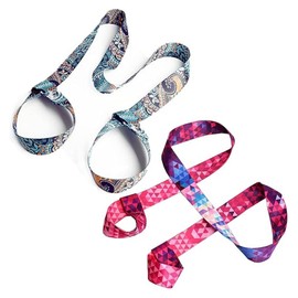 Adjustable and organic cotton yoga mat Carry with 2 packs portable elastic travel and gym - double strap, eco-friendly straps for all mat sizes (fitness enthusiasts)