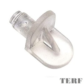 TERF® Spade Type Clear Plastic Push in Furniture Shelf Support Pegs Pins for Kitchen Cabinet Wardrobe Bookcase Closet Glass Shelve and Furniture Shelf Support Use - Pack of 50