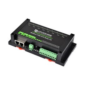 Waveshare Dual Ethernet Ports 8-Ch Relay Module (C), Modbus RTU Protocol, PoE Power Supply, With Various Isolation And Protection Circuits, Industrial Grade Rail-Mount Case