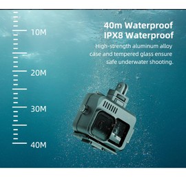 Transparent Underwater Diving Waterproof Housing Case Action Camera Case Cover for GoPro 11/10/9 Black Action Camera with 1/4 Screw Hole
