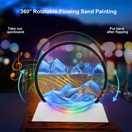 Omaiyoupin Moving Sand Art Liquid Motion Decor, Sand Art Bluetooth Speaker Bedside Lamp Dimmable Multi-Color, Moving Sand Art Lamp for Kids Room Living Room Office Dorm