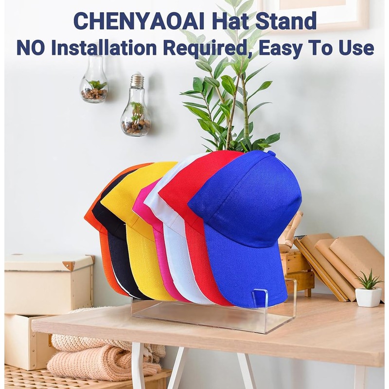 Hat Organizer for Baseball Caps, 2 Pcs No Install Acrylic