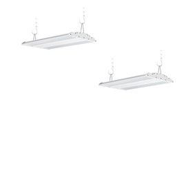 Sokply 1FT LED Linear High Bay Shop Light 130W/100W/80W Power Tunable 19500Lm (600W HPS Eqv.), 120-277V 5000K 0-10V Dimmable Linear Hanging Light for Warehouse Workshop, ETL DLC 2 Pack