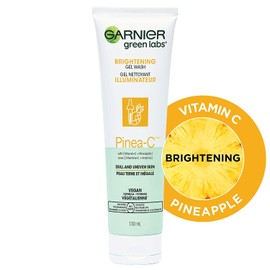 Garnier SkinActive Green Labs Pinea-C Brightening Gel Washable Cleanser with Vitamin C and Pineapple for Dull and Uneven Skin, 4.4 Fl Oz (Packaging May Vary)