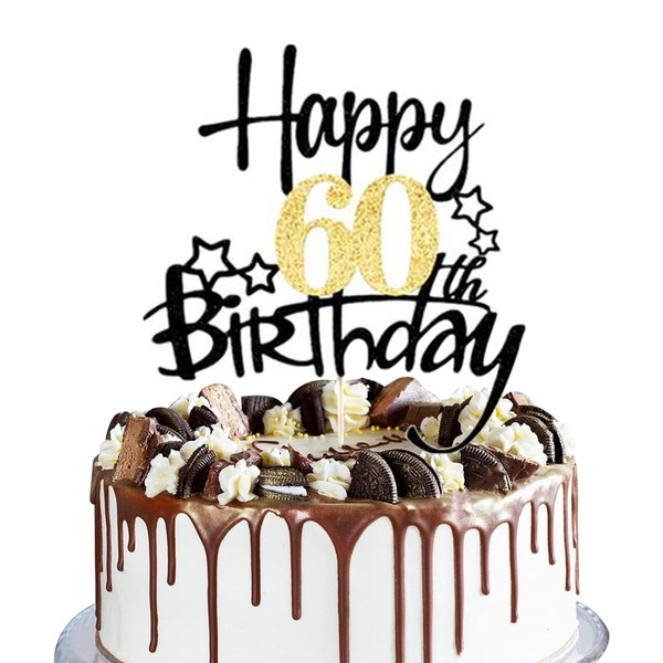 1 decoración para tartas de cumpleaños de 55 años, color dorado y negro + decoración para tartas de cumpleaños de 55 años, decoración para tartas de cumpleaños de 55 años para mujeres/hombres, decoraciones para tartas de cumpleaños 55